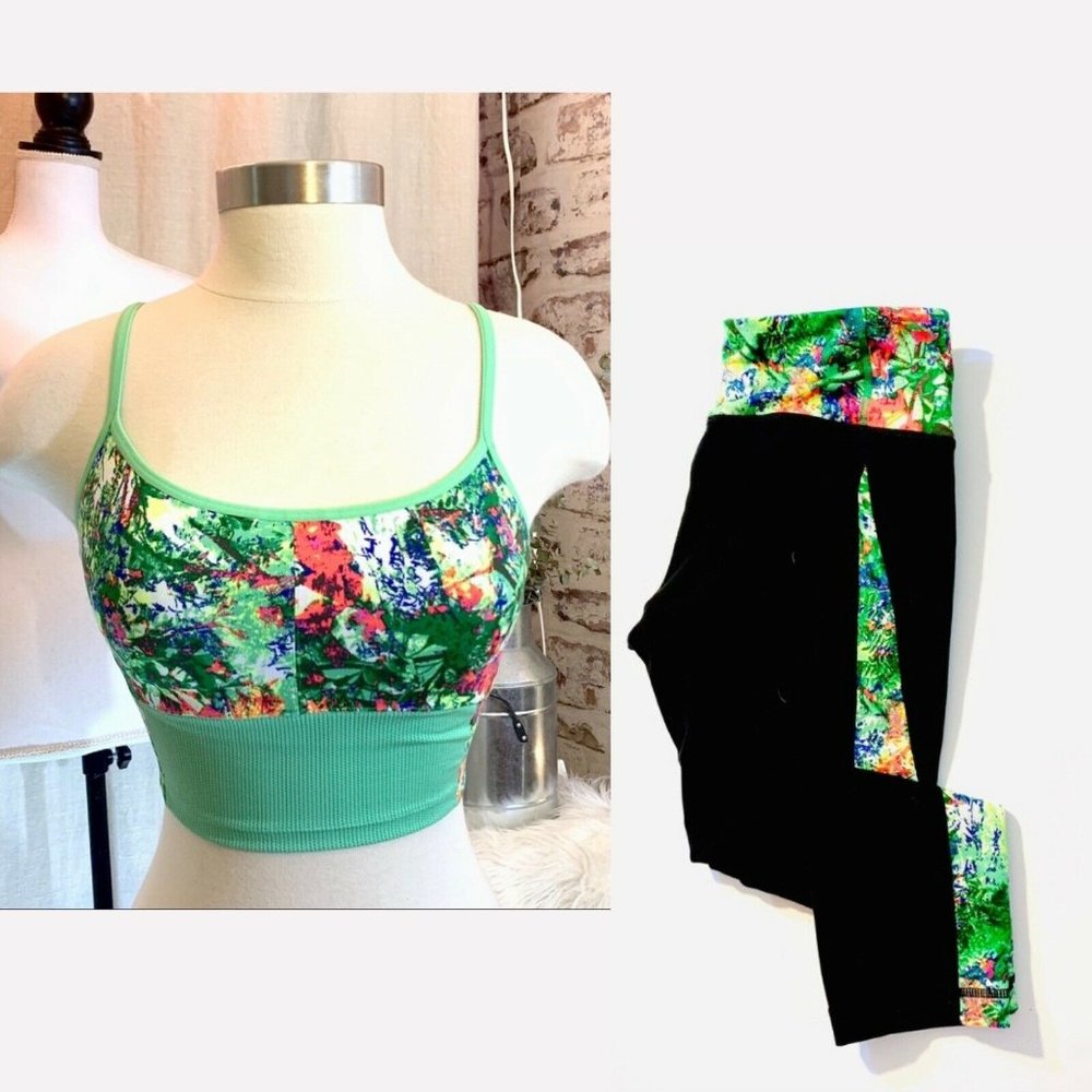 ATHLETA Matching Athleisure Set Crop Leggings & Bra Watermark Small